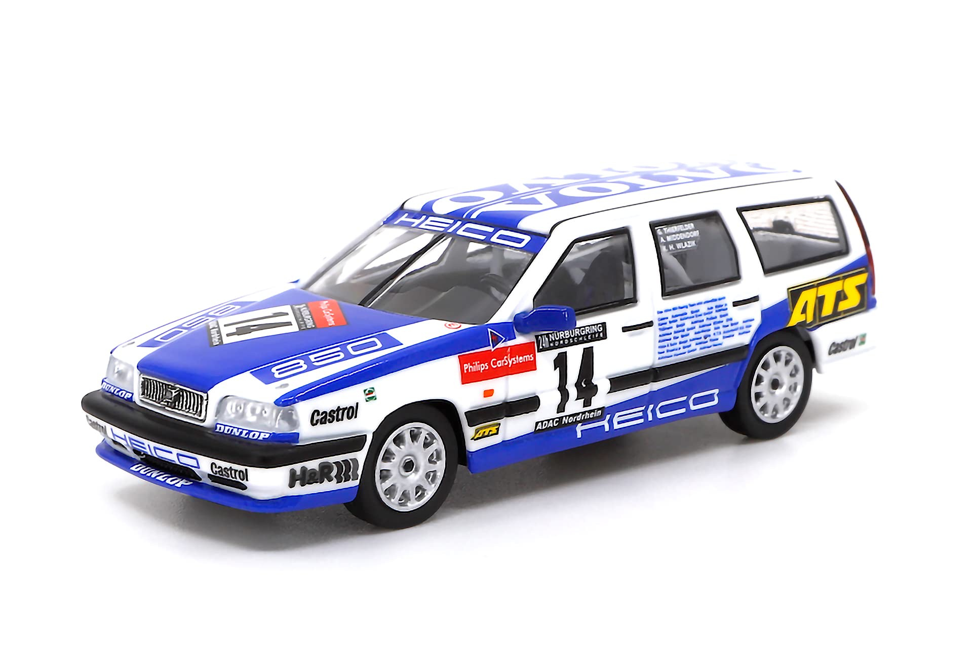 

POP RACE Масштаб Volvo 850 Универсал 24 часа 1995 HEICO Motorsport Готовая модель 1/64 Нюрбургринг #14
