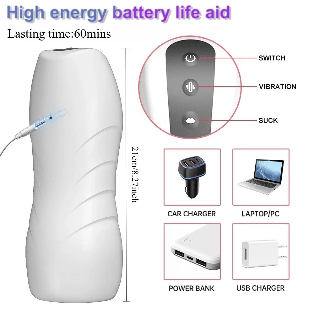 Sucking Vibration Masturbation Cup for Male Realistic Vagina Vacuum Pump Sex Toy for Men Deep Throat Erotic Toy Male Masturbator