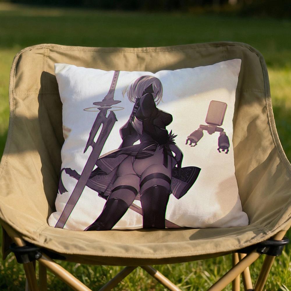 Game NNier DDLC Cushion Cover Soft Reversible Durable Pillow Cover MultiScene Use for Home Car Daily Comfort