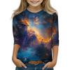 Magliette stampate per ragazze giovani 5-16 anni Girocollo Maniche 3/4 Magliette Top Trendy Outfit T-shirt
