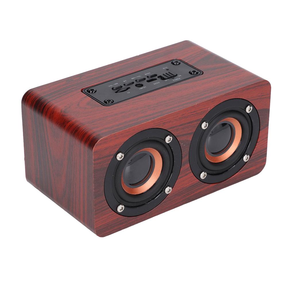 Speaker Portable Red Dual Speakers Voice Call Usb Charging Wooden Speaker Subwoofer