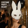 Weißes Kaninchen Kostüm Maske Lange Ohren Hasen Gesichtsmaske für Ostern DIY Cosplay Maskenball Party Bühnenauftritt