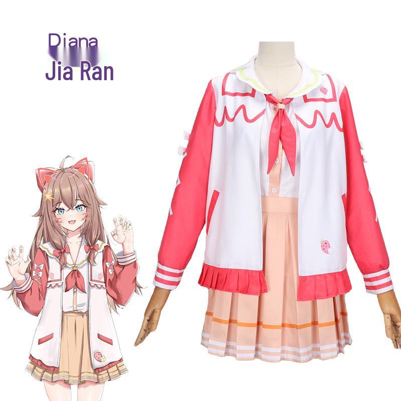 

Jia Ran A-SOUL Diana Cosplay Costume - Cute Anime Idol Dress Full Set One Size