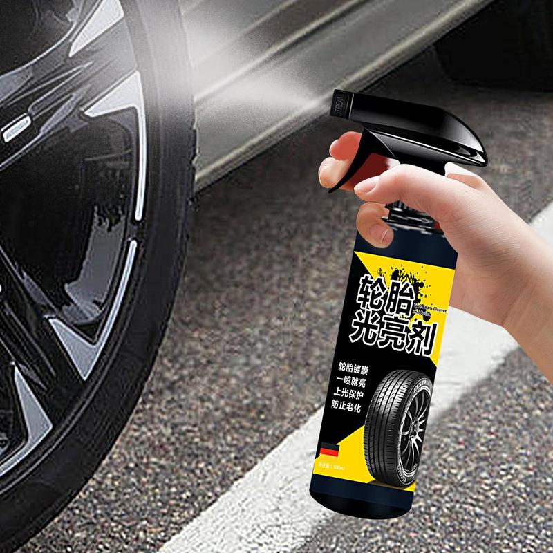 Pěnový sprej na leštění pneumatik 500ml Vysoce lesklý sprej na pneumatiky Snadno aplikovatelný sprej UV ochrana Uživatelsky přívětivý sprej na péči o pneumatiky pro přesné použití