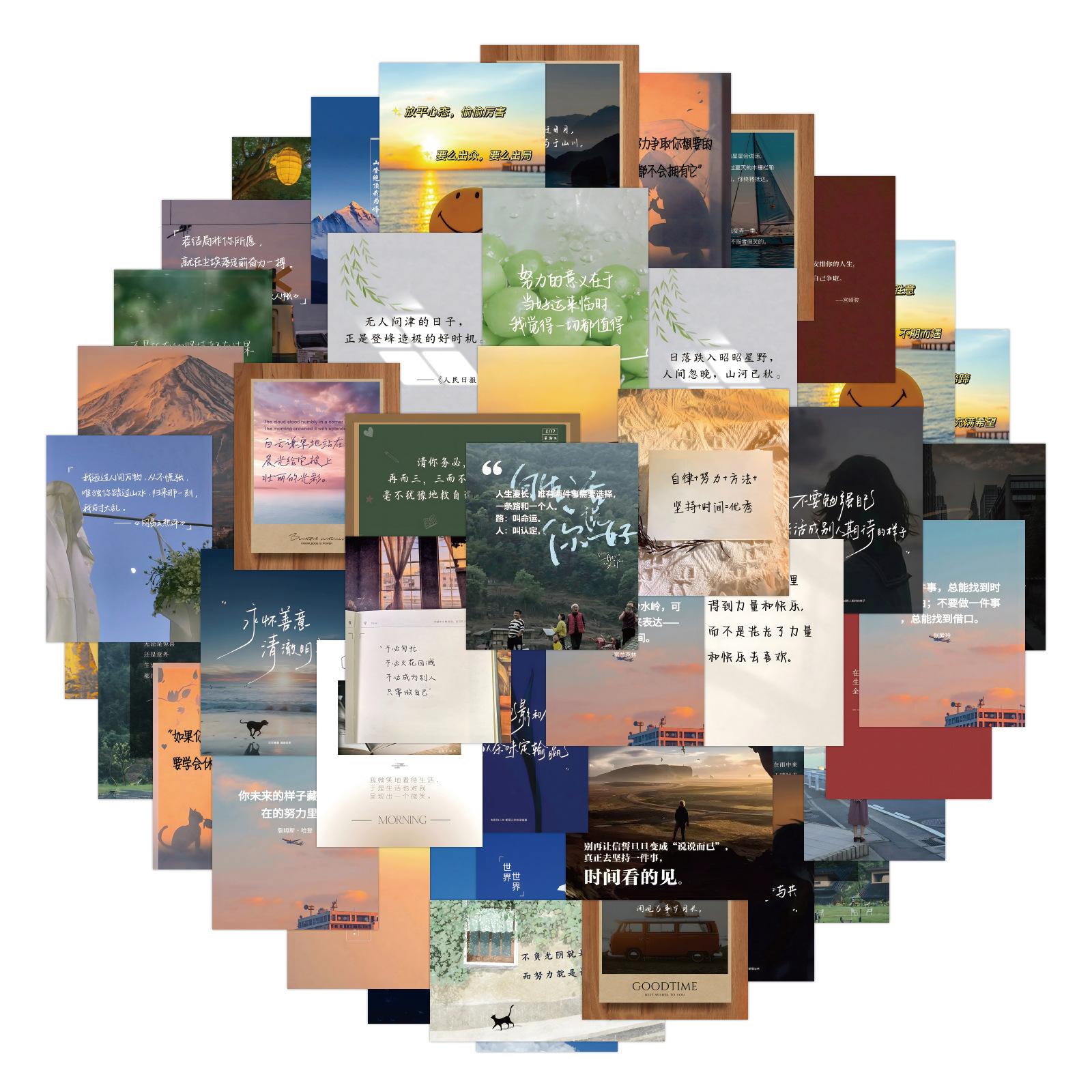 

60 Вдохновляющих Текстовых Наклеек для Фона Исцеляющие Простые Пейзажные Рукописные Цитаты Декоративные Наклейки для Блокнота