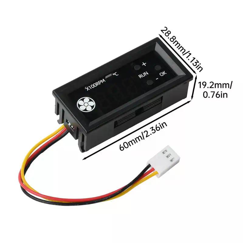 1Set 12V3A Digital Display Temperature Speed Chassis Noise Reduction 4-wire PWM Fan Temperature Control Speed Controller