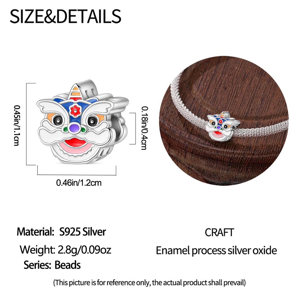 Charms Original Copper Plated White Lion Beads Fit Bracelet Diy Fine Gift Women Delicate Jewelry Accessory