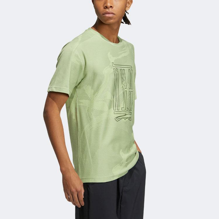 Adidas Sport Short Sleeve T-shirt Men Tops Acid-Green HE5147