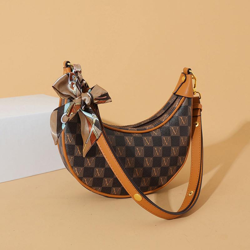 Ielgy High-End Retro Printed Messenger Bag Popular Croissant Bag Shoulder Armpit Bag Trendy