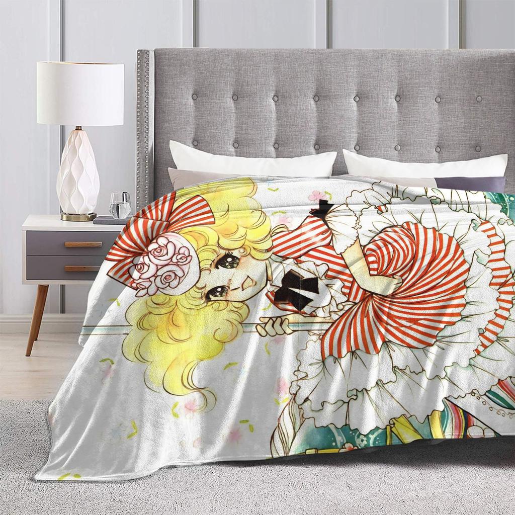 Super Warm BlanketChildren Travel Candy Candy Manga Throw Blanket Flannel Bedspread For Outdoor Novelty Sofa Bed Cover
