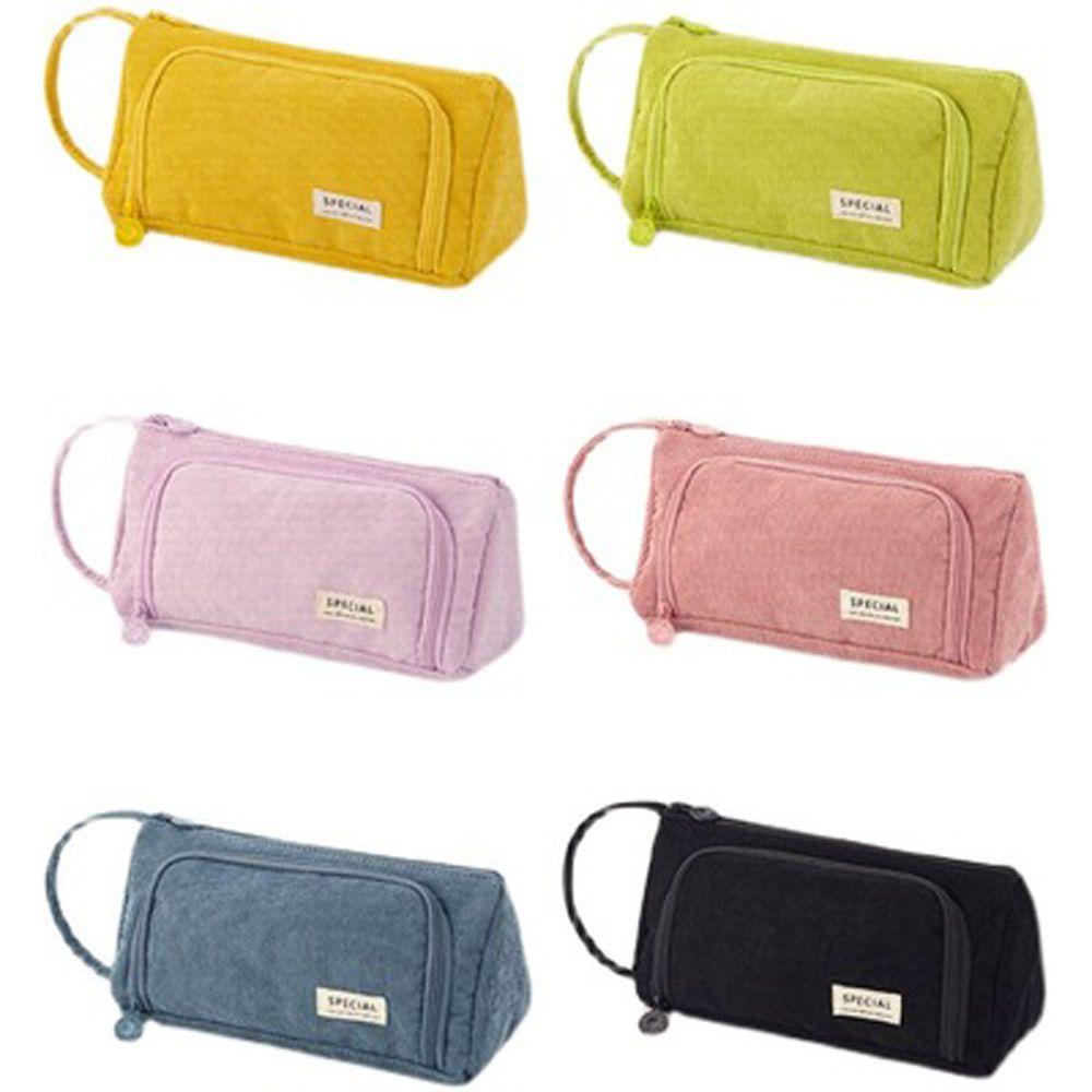 

Travel Bags Easy Handle Light Color Multi Slot Pencil Box Corduroy Pen bag Pencil Case Pens Holder
