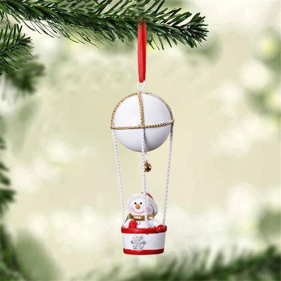 Santa Claus Deer Hot Air Balloon Ornament Iron Father Christmas Hot Air Balloon Decoration Hand-Painted Christmas Tree Decor