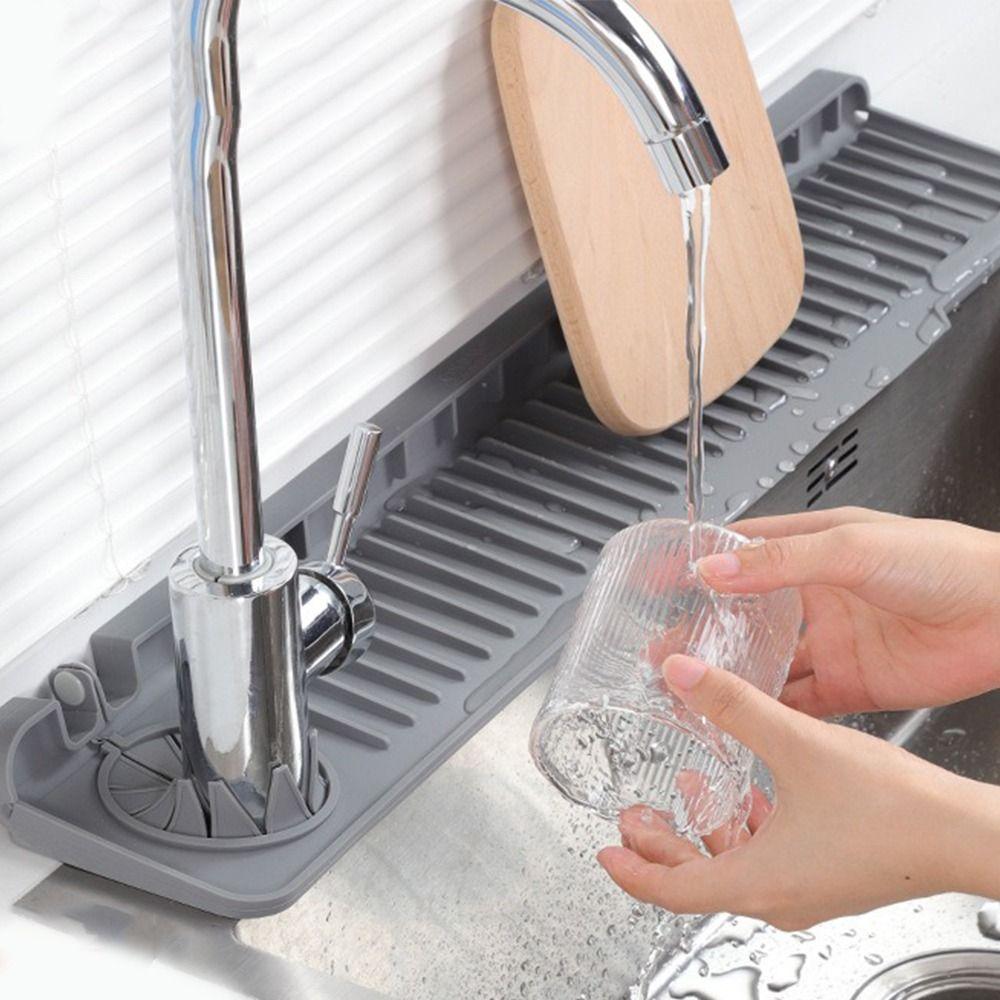 Splash-Proof Sink Splash Pad Unilateral Side Hole Kitchen Sink Draining Pad Countertop Use