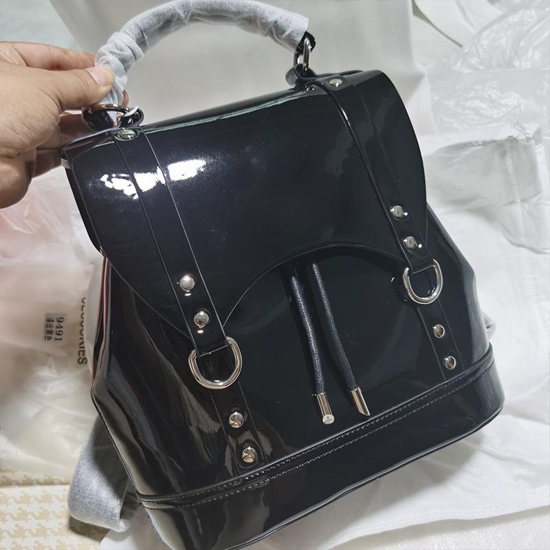 2025 Black Crocodile Print Backpack: Trendy, Casual, Large Capacity