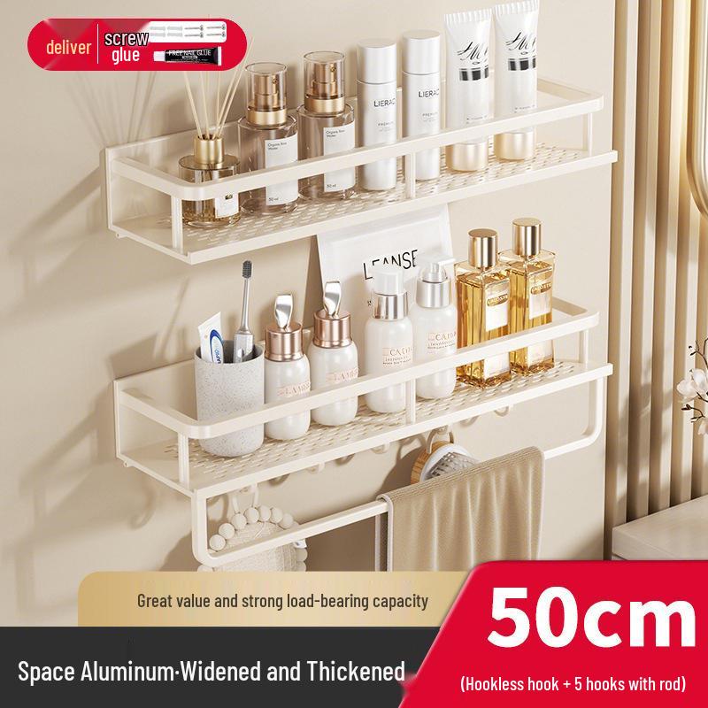 Deliksiz Duvara Monte Banyo Lavabo ve Tuvalet Saklama Rafı