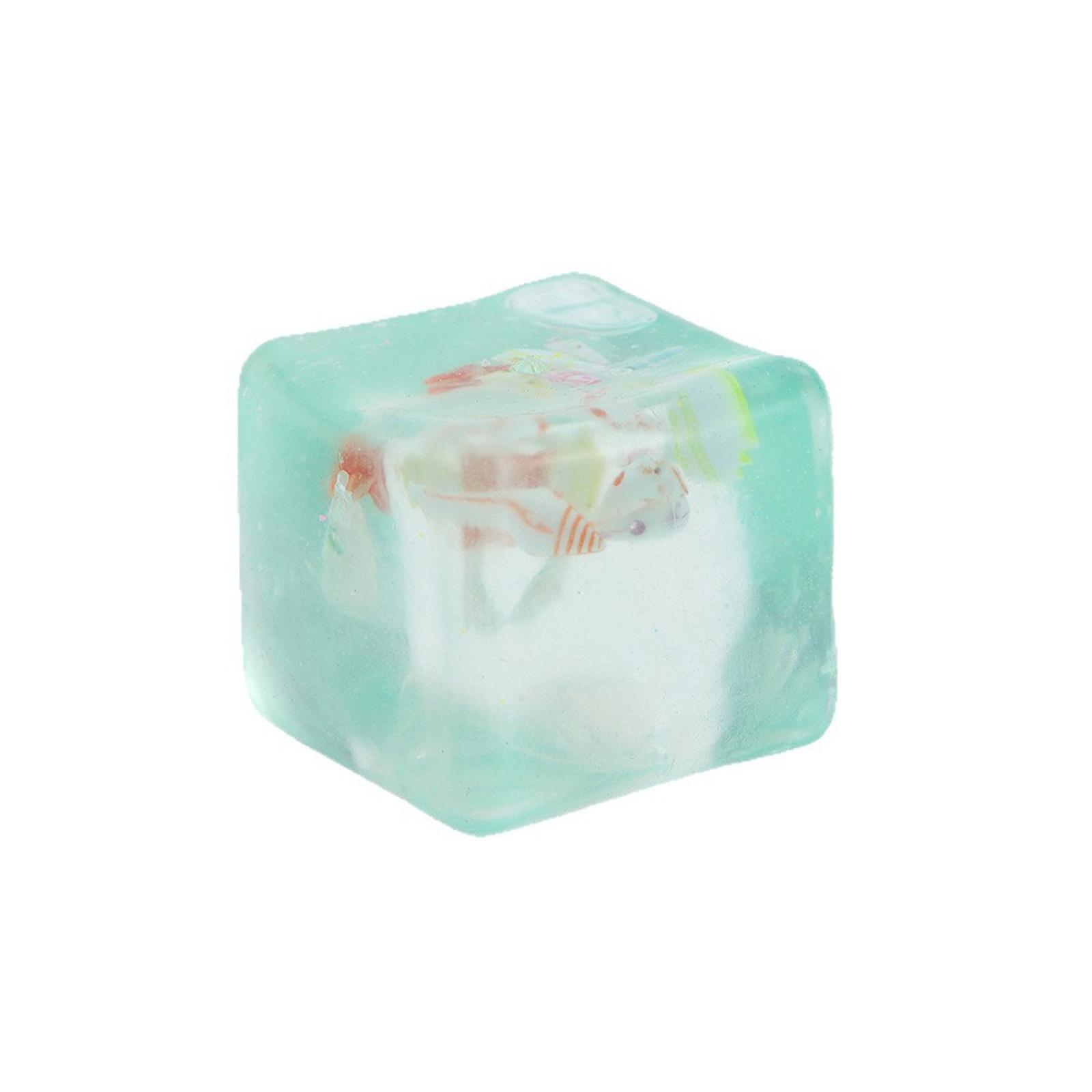

Transparent Stress Relief Maltose Ocean Cube Sensory Toy for Squeezing and Fidgeting Suitable for Desk and Office Use One Size ціан