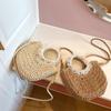 Adorable And Fashionable Woven Kids Handbag In White And Khaki Ideal For Preschoolers