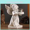 Vintage Angel Candle Holder Resin Artwork For Home Office Party Decoration