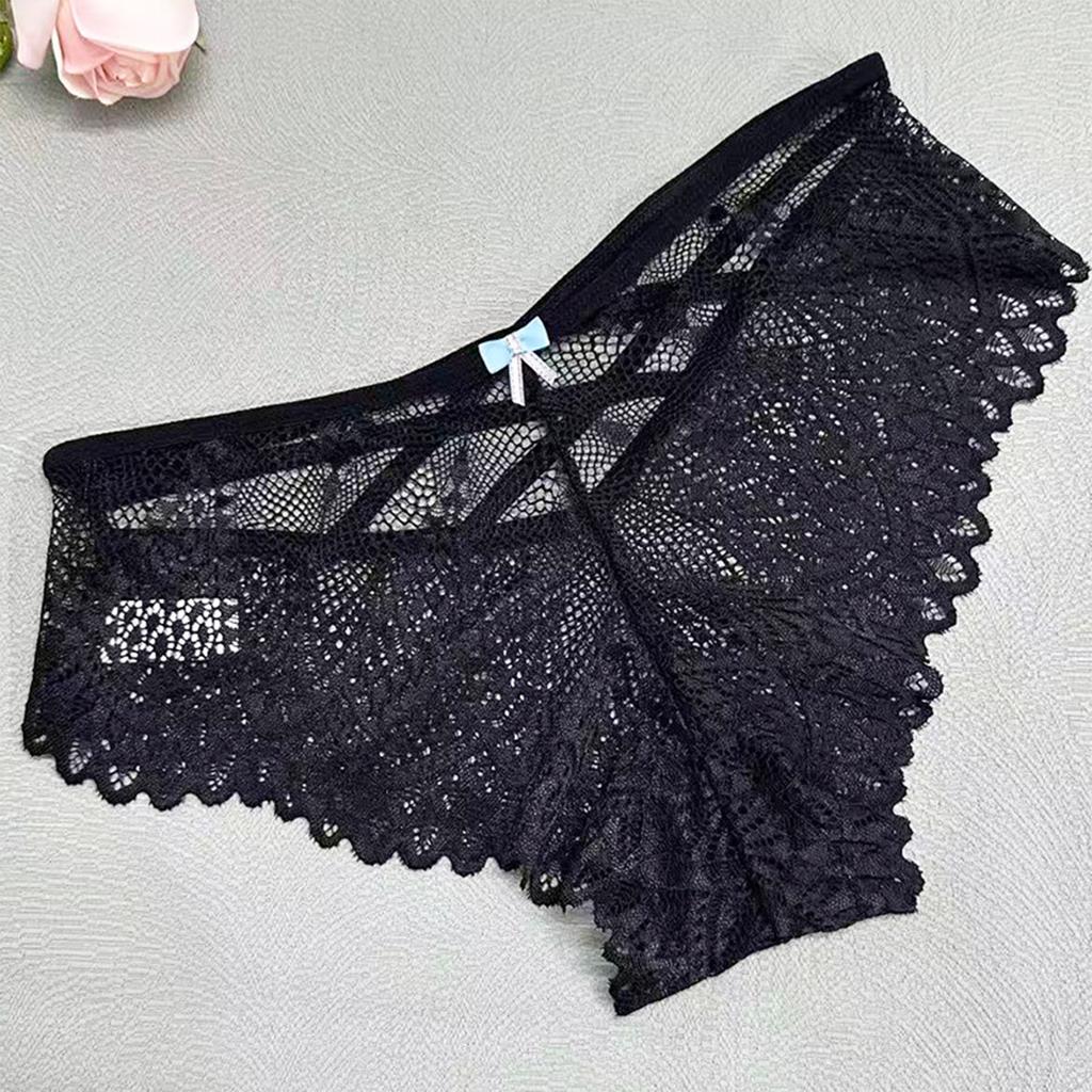 Women's Lightweight Lace Underwear With Sexy Hollow Out And Comfortable Breathable Mid Waist
