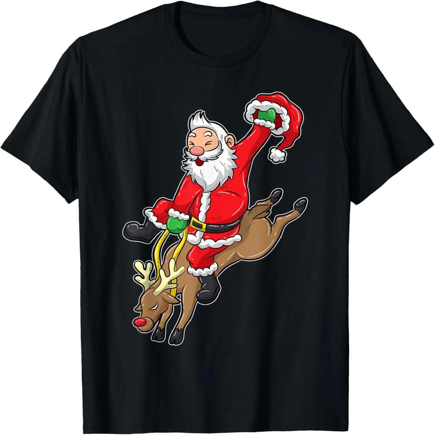 

Cowboy Santa Xmas Reindeer Rodeo Christmas In Texas T-Shirt XXXXXL