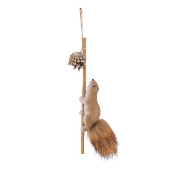 Artificial Squirrel Christmas Hanging Ornament Holiday Pendant Home Wall Decor Christmas Tree Decoration