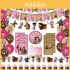 Bear And Masha Party Supplies Cupcake Topper Balloon Banner Birthday Decoration