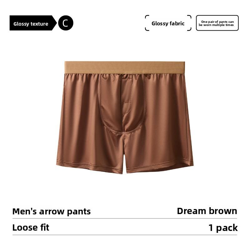 Men s Spring and Summer Trend Ice Silk 10A Class Antibacterial Mulberry Silk Inner Gear Four Corners Underwear L