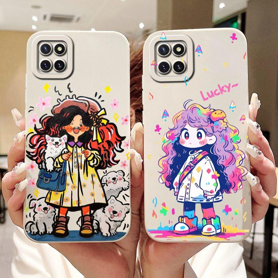 For Samsung Galaxy Note 10 Lite A81 Lens Protective Phone Case On Samsung Note 10lite SM-N770F Lovely Pattern Soft Silicon Cases