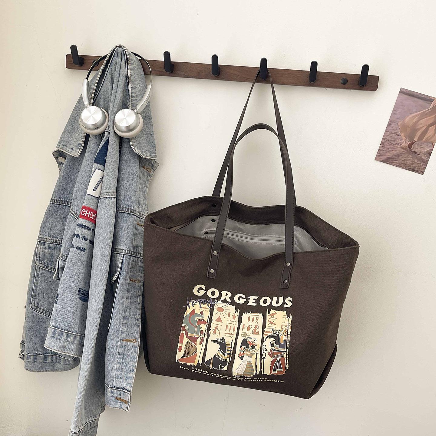 

2026 New Large Capacity Textured Canvas Tote - Versatile, Casual Fashion Student Shoulder Bag