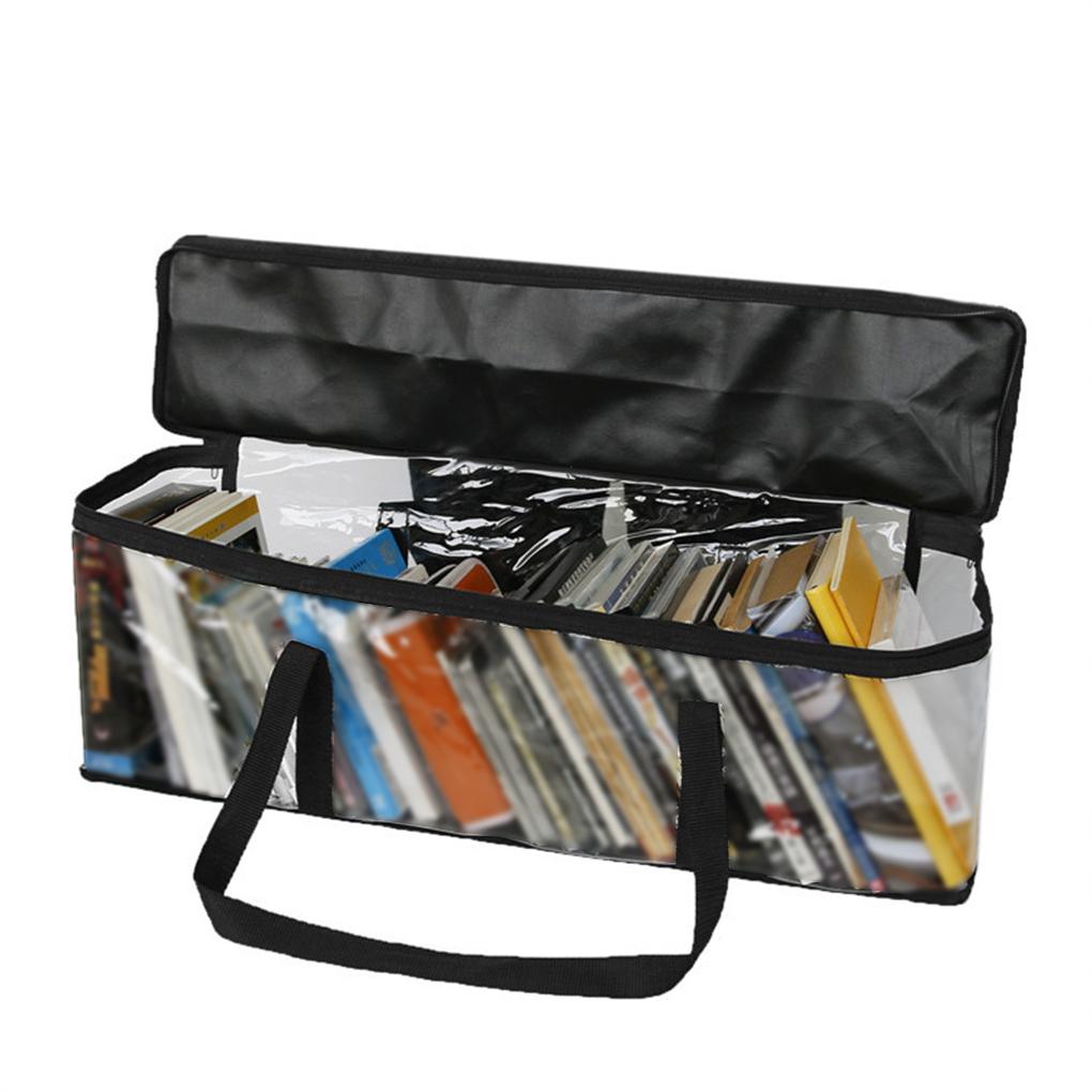 Storage Bag DVD Books Transparent Portable Dust-Proof Boxes Protective Casing Desk Organizer Clear Home Office