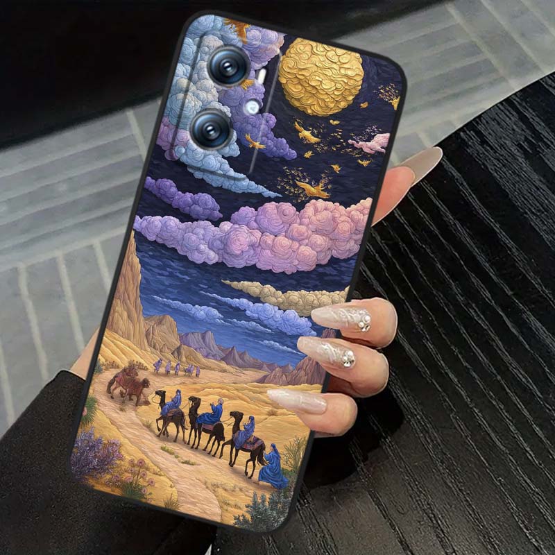 

Creative landscape patterns For OPPO Reno 5 6 7 A96 A40 A58 Realme GT A74 A78 Neo2 A74 A78 Find X5 X3 X7 X8 Black Phone Case OPPO A72
