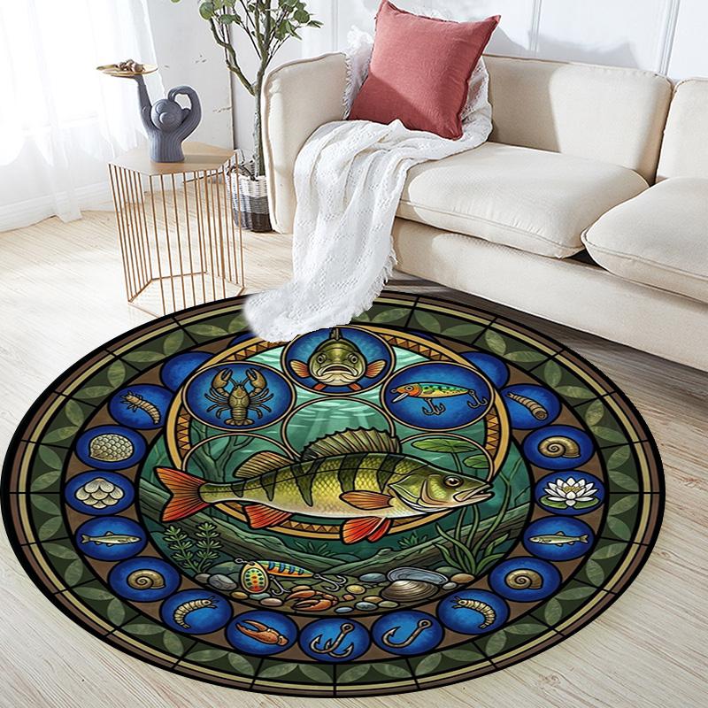 Adventure Nature Round Area Rug Under Office Chairs Bedroom Living Room Home Decor