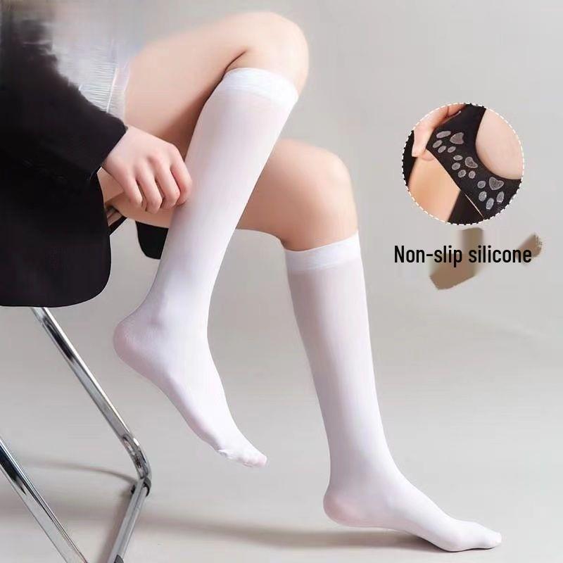 

Silicone Non-Slip Velvet Thigh-High Socks: Women s Over-the-Knee Japanese Style with Dot Adhesive and High Cuff for Dance One Size