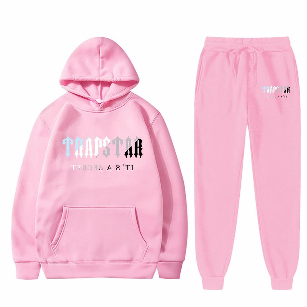Ensemble Hoodie Ample à Manches Longues et Pantalon en Peluche pour Homme et Femme, Brodé et Imprimé