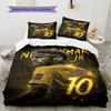 Biancheria da letto con motivo Neymar Jr, Set piumone Copripiumone Federa Regalo di Compleanno per la Casa(1 * copripiumino + 2 * federa, senza nucleo)