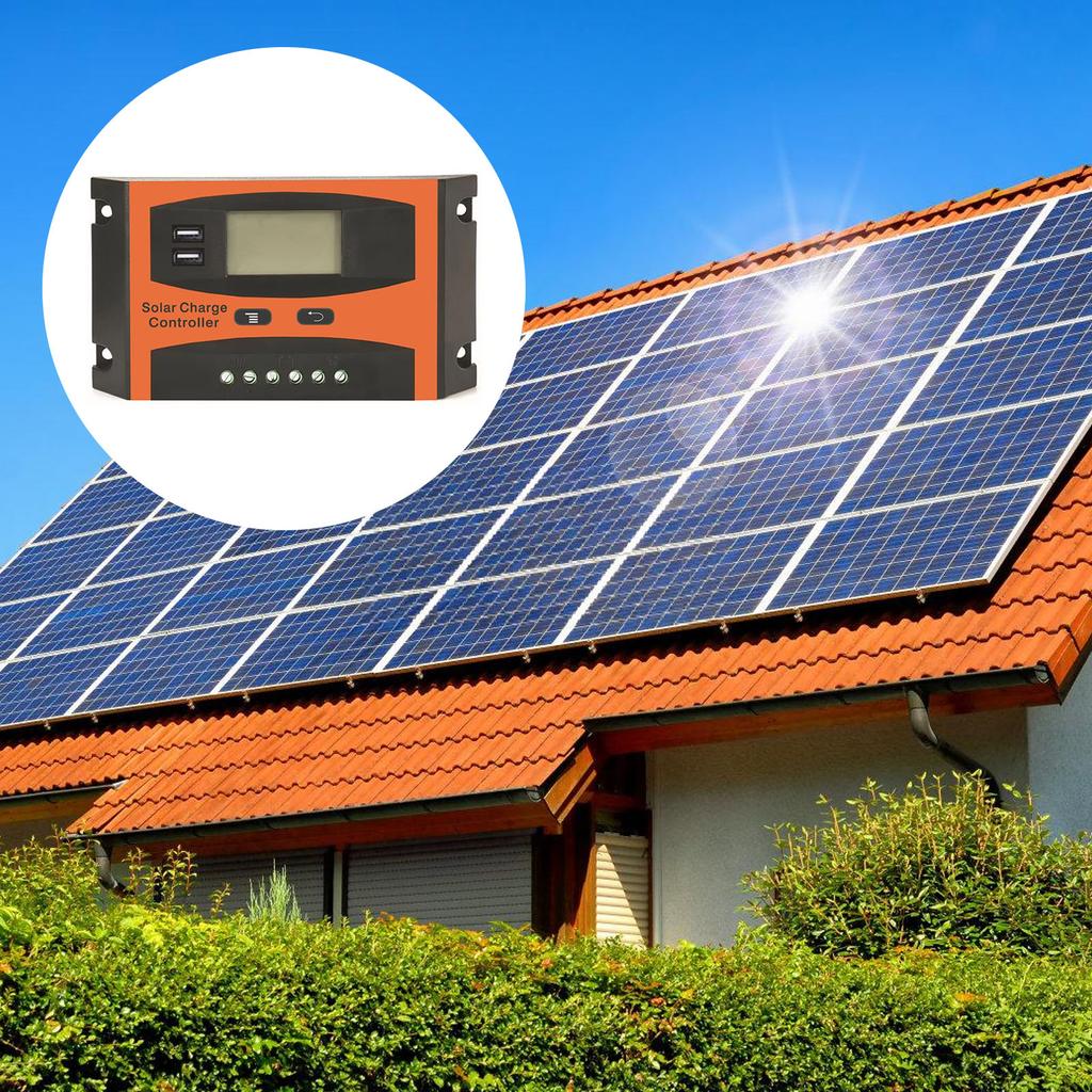 20A Solar Charge Controller With Duals USB Ports LCD Display For 12V 24V Leads Acid Batteries Battery Charge Regulator