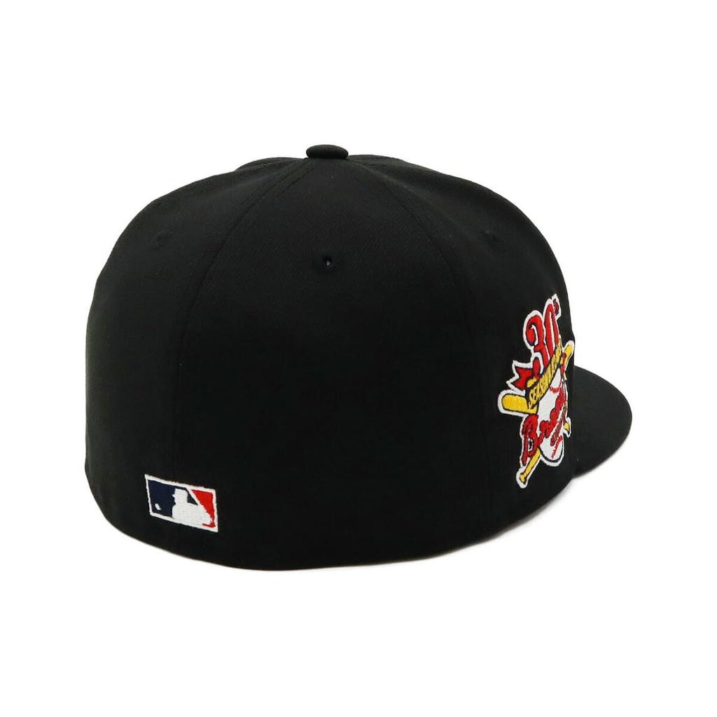 New Era 59FIFTY Cap MLB Atlanta Braves ATL Black Side Patch Under Exclusive to and Side Flat Deeper UV Trendy Functional Hat (14562014, NER35C7098),
