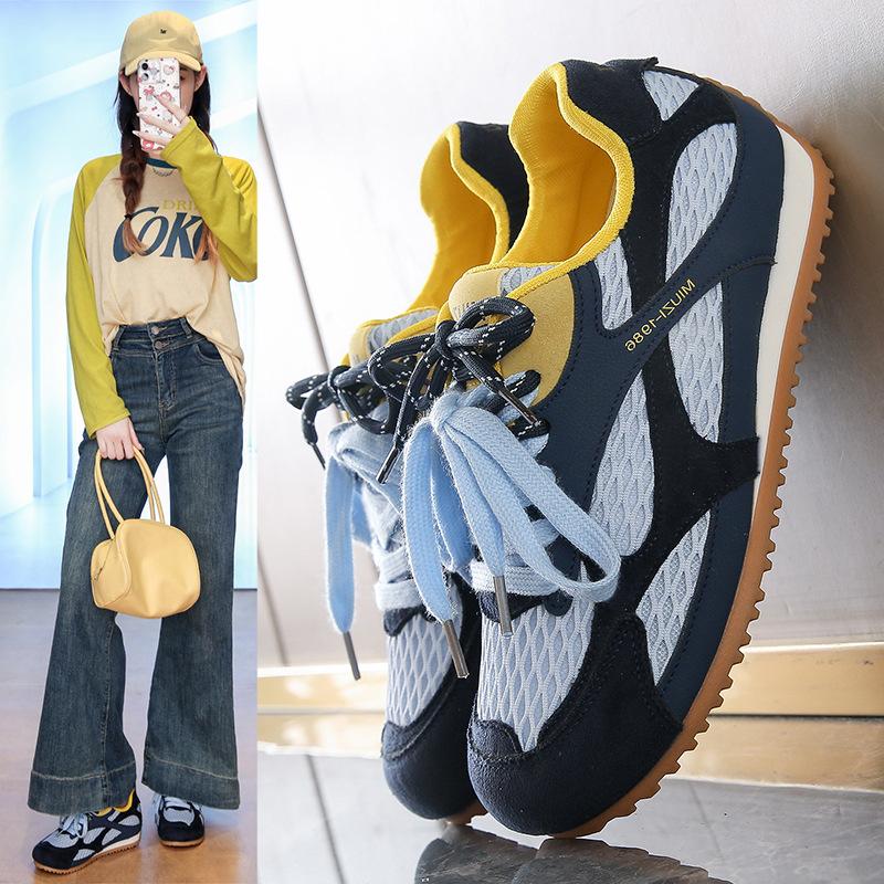 BN Mesh Breathable Forrest Gump Shoes Women's Summer New Platform Casual Shoes Retro Color Matching Sports Moral Training