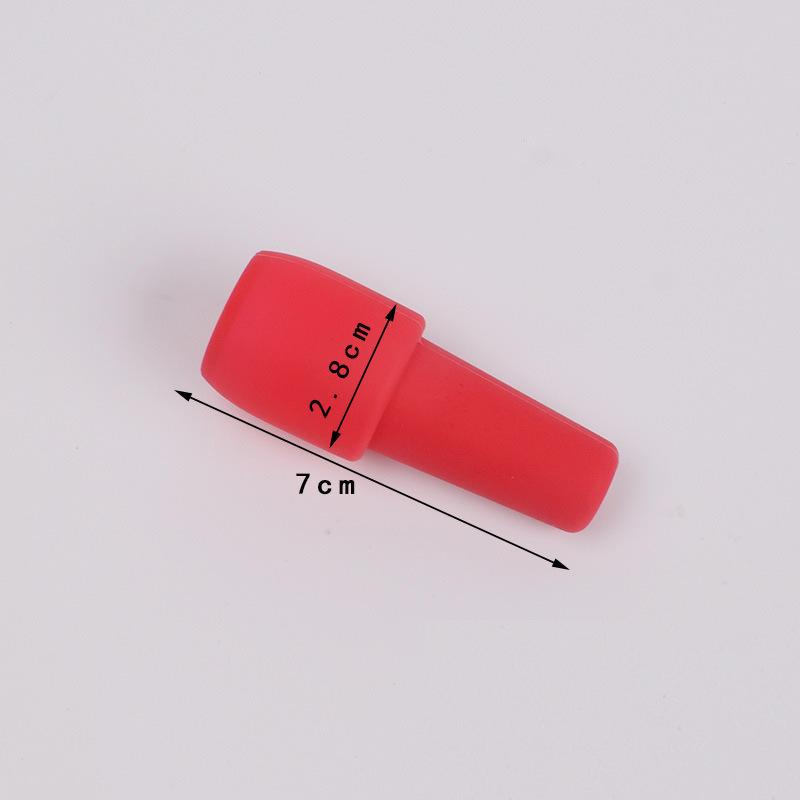 Universal Silicone Wine & Champagne Stopper - Double Seal, Anti-Fall, Red красный