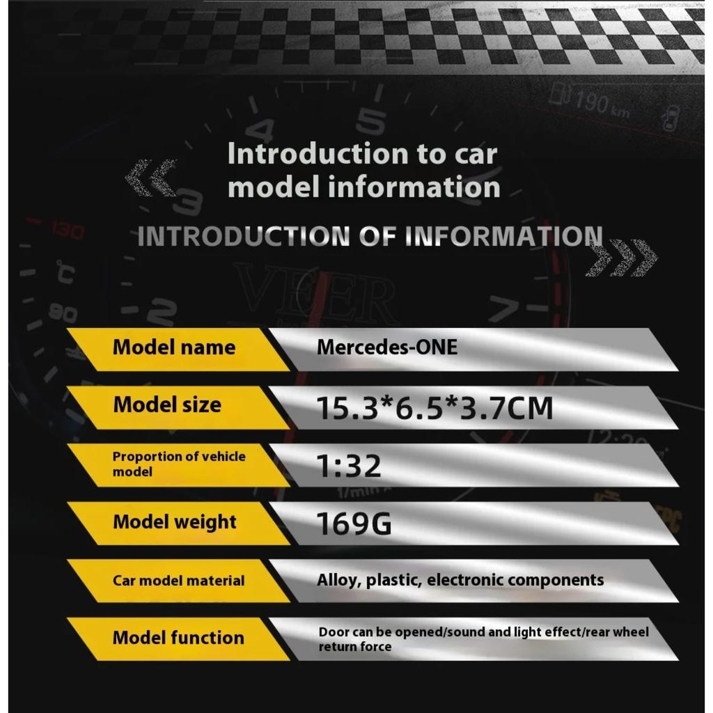 1/32 Mercedes Benz AMG ONE Supercar Alloy Metal Diecast Model Car Sound & Light Hobby Collectibles Birthday Gifts for Boyfriend