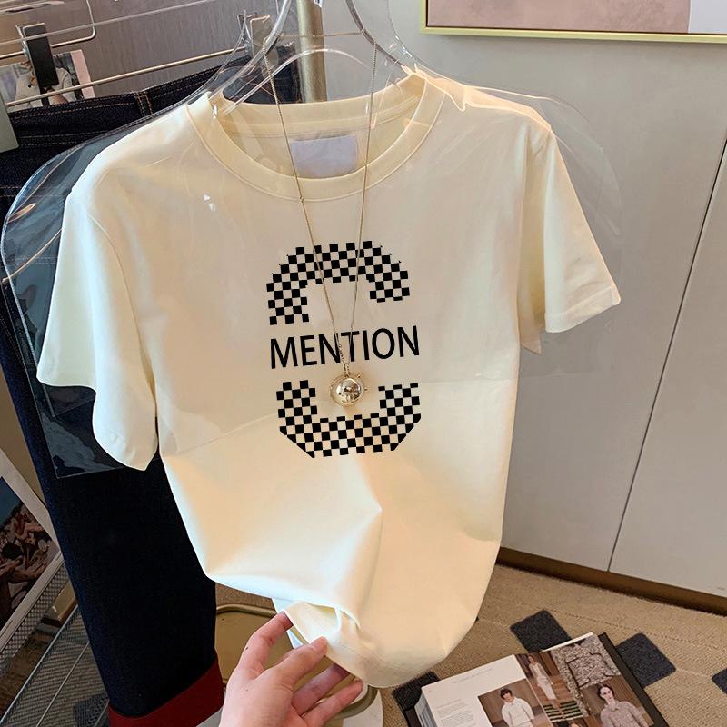 

Dark gray cotton shoulder crew neck short-sleeved T-shirt women s 2025 summer new European loose niche top ins tide XXXL