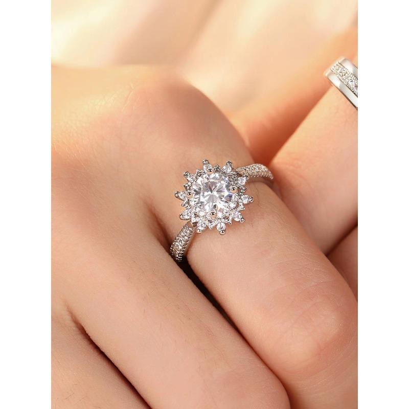 Marriage Opening Type Adjustable Engagement Ring Wedding Simulated Diamond Ring for Proposal - Couple Ring