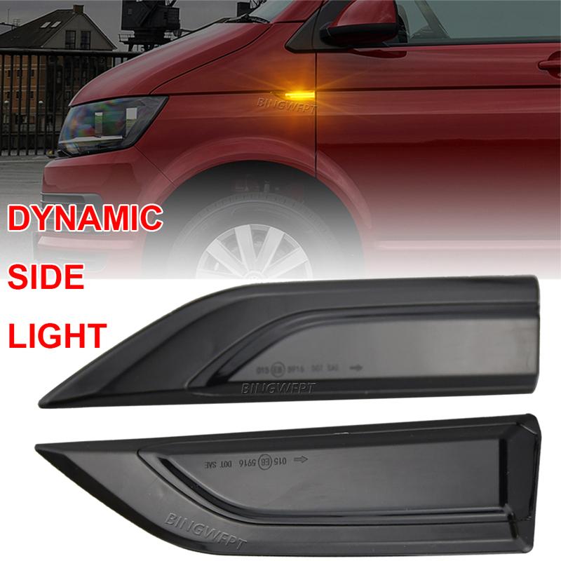 BINGWFPT For VW Transporter T6 Multivan Caddy MK4 2015-2019 Led Dynamic Side Marker Turn Signal Light Sequential Blinker Light