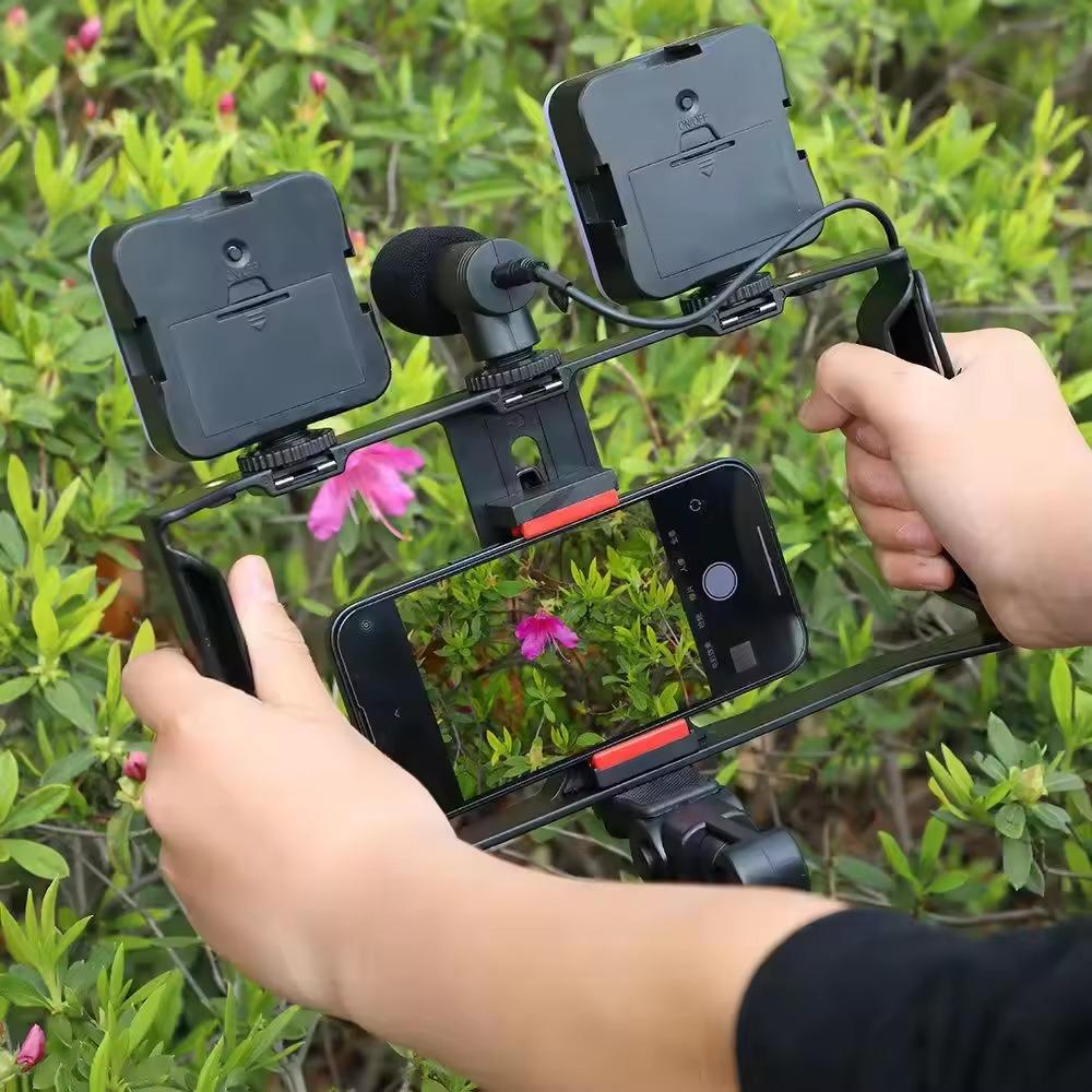 Mobile Phone Stabilizer Frame with Dual Lights for Horizontal & Vertical Shooting