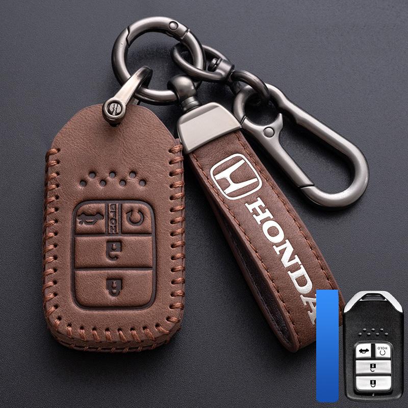 Leather Car Key Remote Cover Full Case Accessories For Honda Civic Accord HR-V CR-V CRV 11th 2022 2023 City Fit Odyssey Jade