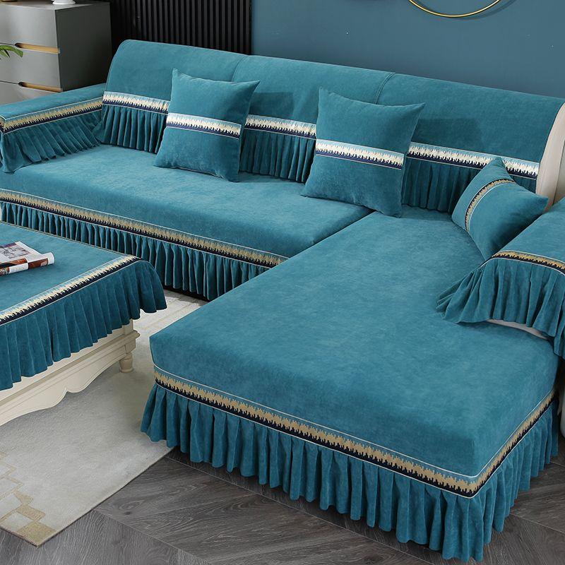 

Шенилловая подушка для дивана Круглогодичные общие ткани Нескользящая Нордическая простая подушка Императорская наложница Всевключающий универсальный чехол для дивана Green Pillowcase 45*45 [excluding pillow core]]