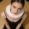 Comfortable Ribbon Faux Collar Colonial Clown Choker Neck Collar Ideal for School Uniforms Performances and Parties