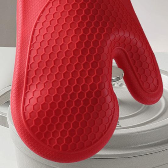 Topflappen- und Topfuntersetzer-Set Hitzebeständige Küchenhandschuhe mit rutschfester Silikonoberfläche Extra lange Ofenhandschuhe und Topflappen zum Kochen Backen