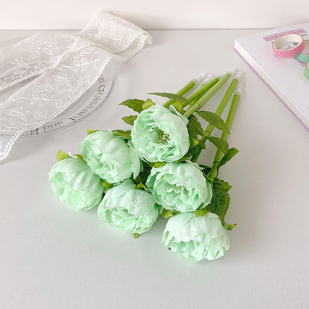 1pcs Smooth Writing Peony Ballpoint Pen Bouquet Simulation Stationery Pen Funny Flower Pen  Gift