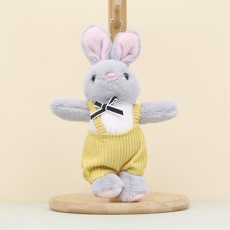 

Красочный плюшевый короткий брелок-кролик Очаровательное мягкое животное 18 см Yellow Rabbit